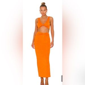 SUPERDOWN Joana Maxi Skirt Set in Tangerine